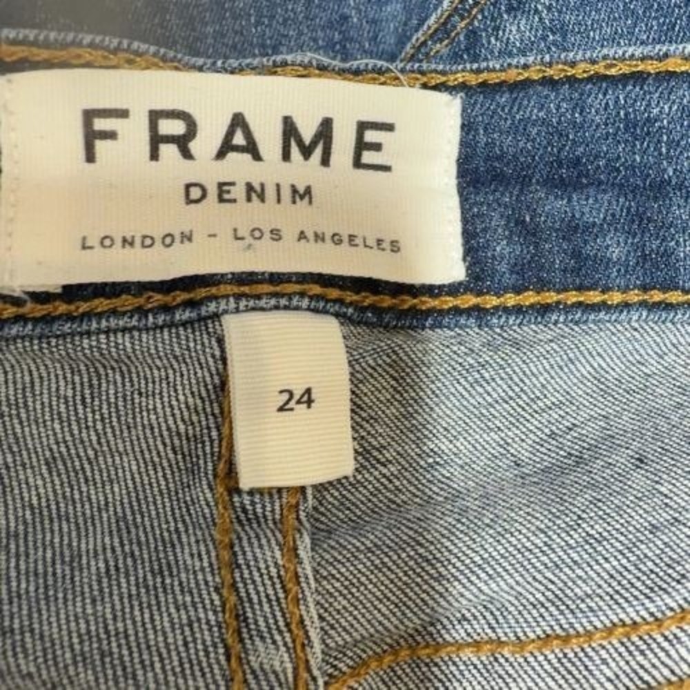FRAME sz 24 Blue Forever Karlie Distressed Skinny Jeans Denim Pants - Picture 5 of 11